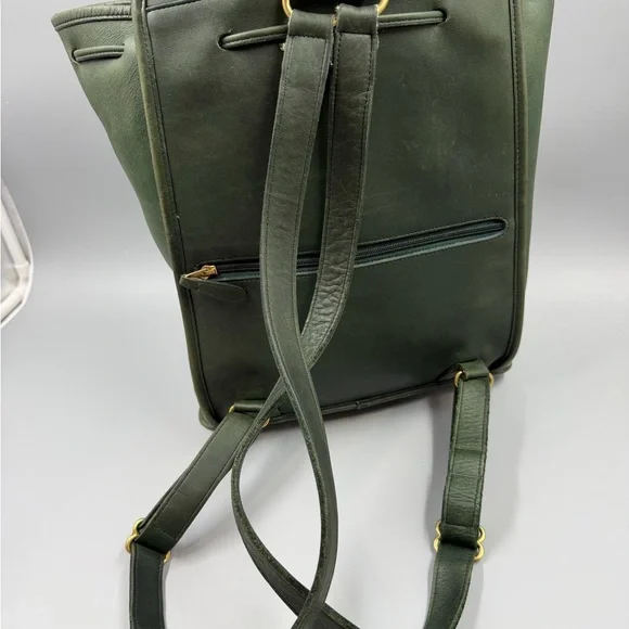Coach 9943 Vintage Flap Backpack Bottle Green Leather - Picture 2 of 13